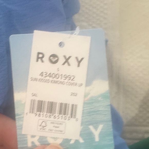 Roxy Small NWT Light Blue Crochet-Trim Swim Coverup - Picture 2 of 4